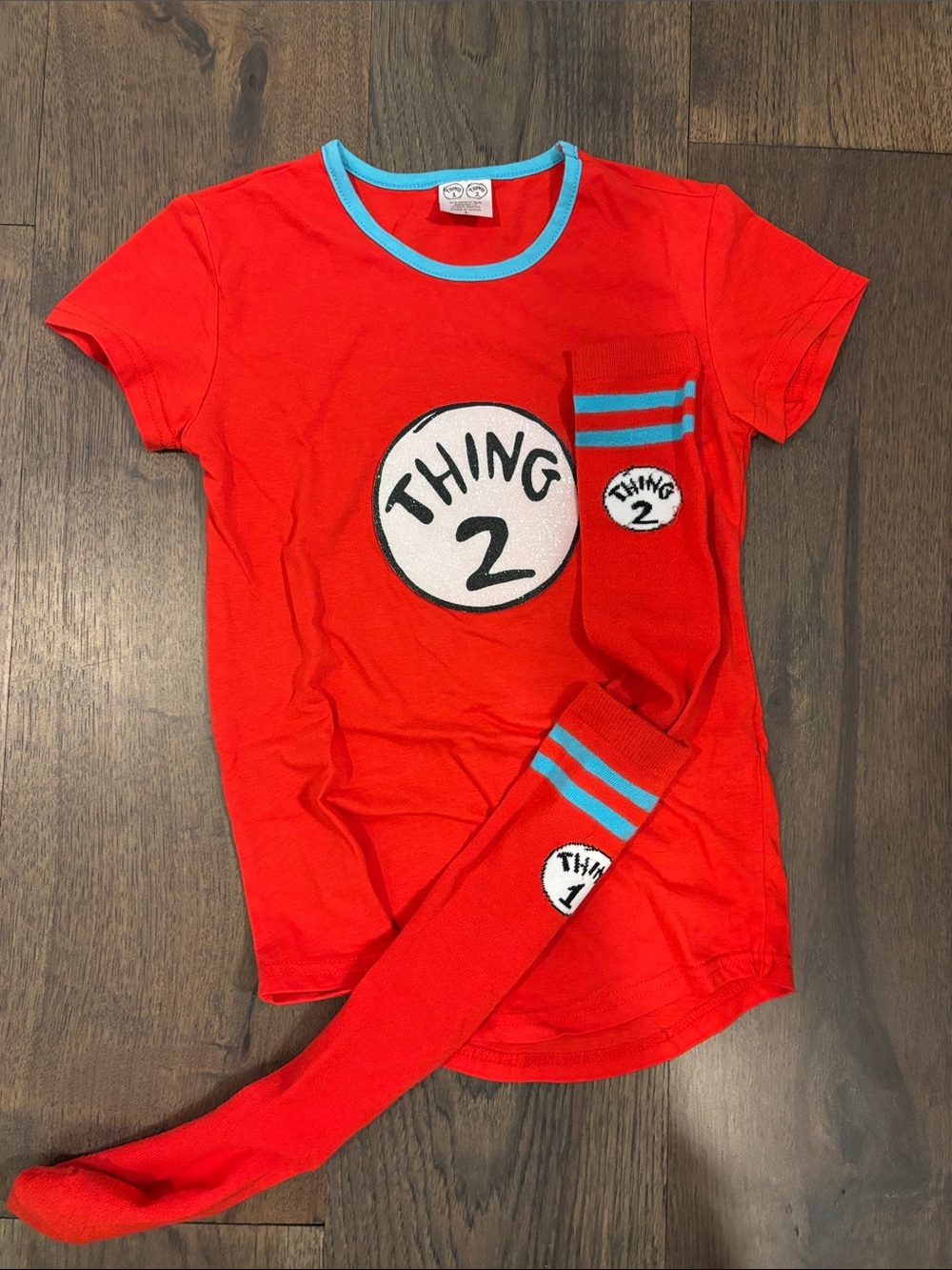 Kids Dr. Seuss Red 'Thing 2' Tee with Blue Trim